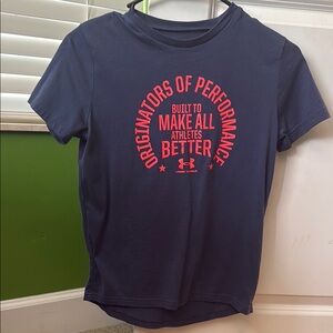 Under Armour Navy and Red Kids Tee
